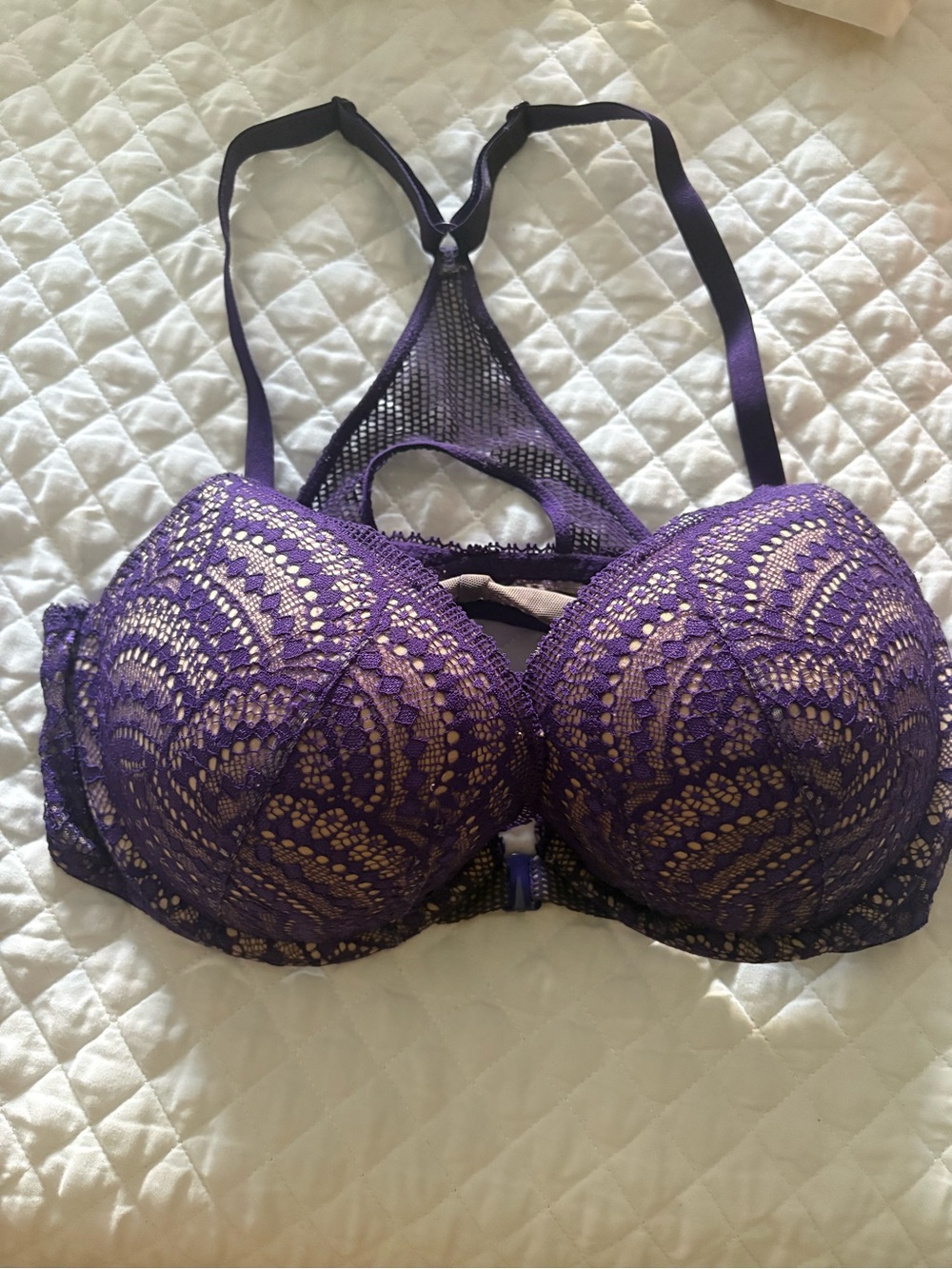 Victoria’s Secret Purple Lace Convertible Push-Up Bra - Unbranded